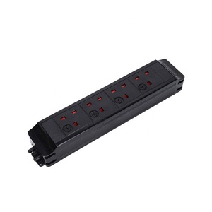 Unidad de distribución de energía de 4 bandas británica de oficina/Cápsula de alimentación debajo del escritorio 4x enchufes del Reino Unido con fusible 5A enchufe de interruptores individuales - Product Image 1