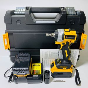 500N.m Yellow Rechargeable Brushless Lithium Impact Wrench High <b>Power</b> Cordless Torque Wrench Car Tires Repair <b>Tools</b> - Product Image 1