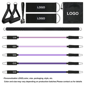Resistance <b>Bands</b> with Handles, 5-Level Exercise <b>Bands</b> for <b>Workout</b> | Natural latex,10-50 lbs, stackable to 150,Ankle Straps, Door - Product Image 2