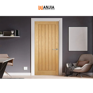 Design semplice in legno massello divisorio porta porta a battente MDF porta interna in legno per camere - Product Image 4
