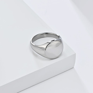 Unisex Geometric Smooth <b>Titanium</b> Steel <b>Ring</b> Gold <b>Black</b> Steel Color Gift Jewelry - Product Image 3