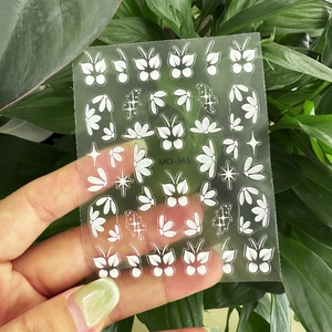 Chaud 5D Relief Acrylique Fleur Ongles Autocollants Auto-Adhésif Fleur <span class=keywords><strong>Kawaii</strong></span> Manucure Stickers pour DIY Nail Art Relief D'été Nail Decal - Product Image 5