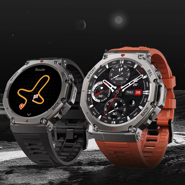 Premium Android Smartwatch 1.43" AMOLED 5ATM Waterproof GPS with Compass Sports Outdoor Fitness Tracking