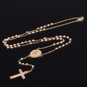 Beverly <span class=keywords><strong>Rosario</strong></span> Joyería religiosa <span class=keywords><strong>14K</strong></span> Chapado en <span class=keywords><strong>oro</strong></span> Virgen María 4m <span class=keywords><strong>Rosario</strong></span> Cruz Borlas Collar <span class=keywords><strong>para</strong></span> <span class=keywords><strong>mujer</strong></span> - Product Image 1