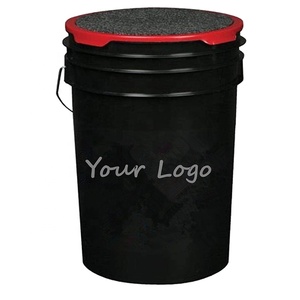 5Gallon 6 Gallon Màu Đen & Trắng Trống Bóng Chày Xô Với Mềm Đệm Có Nắp Đậy - Product Image 1