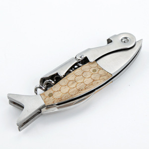 Yangjiang Stainless Steel Fish Shape Corkscrew <b>Bottle</b> <b>Opener</b> 12.5cm Wine <b>Beer</b> <b>Opener</b> With Wooden Handle - Product Image 5
