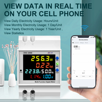 JIUJI D52-2066 Pengukur Tegangan Arus Listrik Statistik Konsumsi Daya Monitor Digital Multifungsi Kompatibel CT VoltMeter Energi