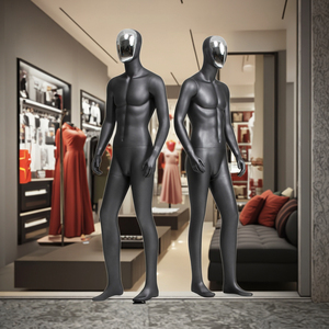 Soporte de exhibición FRP masculino alto exclusivo de cuerpo completo duradero con <span class=keywords><strong>busto</strong></span> de Maniquí de cabeza y tela para exhibición de sombreros - Product Image 2