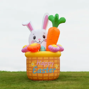 Huevo de conejito inflable de Pascua de dibujos animados de publicidad personalizada con LED incorporado, decoraciones para festivales - Product Image 6