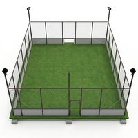 Sistema de Jaulas para Fútbol, Valla Deportiva de Malla Metálica, Jaula 3v3, Cercado para Cancha de Fútbol con Panel Compuesto de 1m para Campo de Fútbol