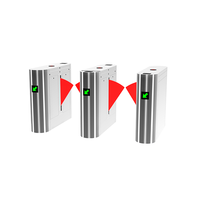 Barrière pivotante piétonne à vérification d'empreintes digitales en acier inoxydable 304 pour l'accès aux immeubles de bureaux