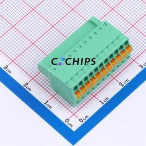 MX2EDGKD-2.5-11P-GN01-Cu-A Plug-in Terminal Block P=2.5mm Connector Plug 1x11P 2.5mm Green - Product Image 1