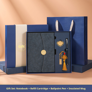 Carnet de notes A5 en cuir PU de luxe personnalisé, coffret cadeau d'affaires avec stylo et clé USB pour le bureau - Product Image 2