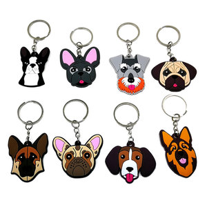 Tùy Chỉnh Silicone Động Vật Con Chó Mèo Dễ Thương Phim Hoạt Hình 3D Móc Chìa Khóa Cao Su Tùy Chỉnh PVC Cao Su Keychain - Product Image 5