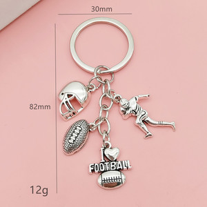 Metallo pallone da calcio Team Club portachiavi calcio giocatore di calcio scarpa portachiavi basket Rugby portachiavi <span class=keywords><strong>per</strong></span> uomo donna regalo - Product Image 5