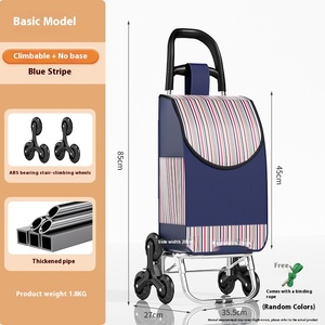 Lichtgewicht Opvouwbare Groente Winkelwagen Draagbare Huishoudelijke Trolley Voor Ouderen Klimmen Gebouw Handig - Product Image 5