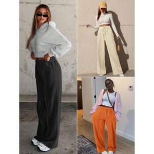 Pantalon de jogging ample taille haute pour femme, en molleton respirant, avec cordon de serrage, style décontracté et athlétique - Product Image 5