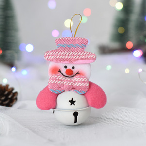 High Quality Handmade Christmas Tree Pendant Doll Old Man Snowman Bell Ornament Christmas Decoration with Bell-Holding Doll - Product Image 3