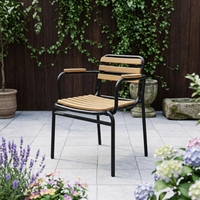 Ensemble table et chaises de bistrot en aluminium moderne avec plateau WPC, résistant à l'eau et aux UV, mobilier d'extérieur pour café, restaurant, balcon, jardin