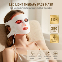 Masker Wajah LED Multi Spektrum Chip Kepadatan Tinggi 4 Mode 660nm 850nm Cahaya Inframerah Nirkabel Dapat Diisi Ulang 3000mAh Penggunaan Rumah Pintar