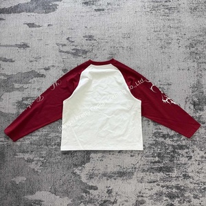MT1163 T-shirt Personalizzata <span class=keywords><strong>in</strong></span> 100% Cotone 280 Gsm Pesante con Stampa a Maniche Lunghe con Logo Serigrafato Grafica Unisex - Product Image 2