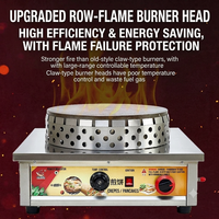 Crêpière à gaz en acier inoxydable de 40 cm, plaque antiadhésive pour crêpes avec protection contre l'extinction de la flamme, pour stand de restauration de rue commercial