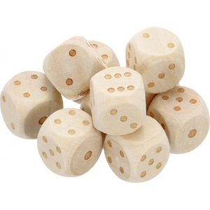 Dés en bois pour jeux de société, estampage à chaud points dorés, logo personnalisé, vente en gros usine - Product Image 1