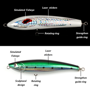 <span class=keywords><strong>Leurre</strong></span> <span class=keywords><strong>de</strong></span> pêche flottant en bois Weihai 19cm 70g 23cm 100g, non peint, pour eau salée, type <span class=keywords><strong>stickbait</strong></span>, pour la pêche à la traîne - Product Image 3