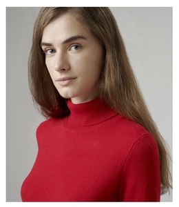 Suéter <span class=keywords><strong>navideño</strong></span> personalizado para <span class=keywords><strong>mujer</strong></span>, suéter ajustado de <span class=keywords><strong>cuello</strong></span> <span class=keywords><strong>alto</strong></span> de Cachemira para <span class=keywords><strong>mujer</strong></span> - Product Image 4