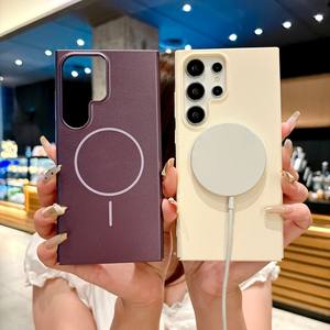 Compatible with for <b>Samsung</b> S25 phone case large hole skin-feel magnetic faux leather S24 shockproof S23 protective <b>cover</b> - Product Image 4