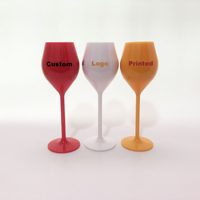 Logo personnalisé imprimé coloré personnalisé fête de mariage acrylique plastique vin Champagne flûte gobelet verres en verre