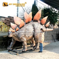 Décoration de parc à thème sur le thème des dinosaures, sculpture de stégosaure grandeur nature en FRP