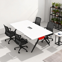 Support de bureau robuste pour table de bureau 2 places, orange et noir, avec pieds en métal et structure en acier artistique