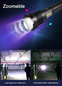 Водостойкий алюминиевый сплав Usb Перезаряжаемый 7 режимов телескопический зум фонари светодиодные вспышки ручной свет