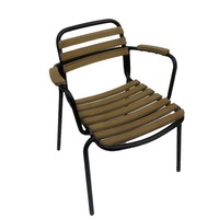 Ensemble table et chaises de bistrot en aluminium moderne avec plateau WPC, résistant à l'eau et aux UV, mobilier d'extérieur pour café, restaurant, balcon, jardin