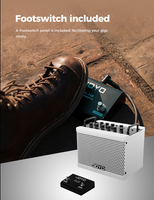 Amplificateur de basse JOYO DC15B blanc certifié CE/RoHS avec fonction de boucle et d'accompagnement, construction métallique durable, commande par bouton, 6200g