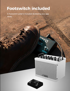 Amplificatore per Basso JOYO DC15B Bianco Certificato CE/RoHS con Funzioni Looper e Accompagnamento, Costruzione in Metallo Resistente, Controllo a Manopola, 6200g - Product Image 3