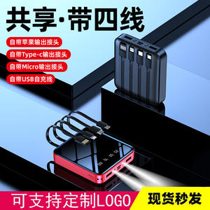 Mini banco <span class=keywords><strong>de</strong></span> energía <span class=keywords><strong>de</strong></span> 20000mAh con Cable Micro USB tipo C para <span class=keywords><strong>iPhone</strong></span>, cargador portátil, espejo LED, batería externa, Powerbank - Product Image 2