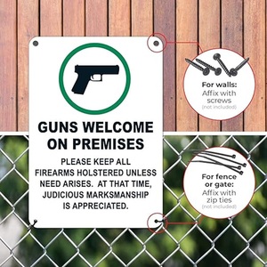 Panneau de bienvenue personnalisé de haute qualité en aluminium antirouille de 7 x 10 pouces pour <span class=keywords><strong>les</strong></span> <span class=keywords><strong>lieux</strong></span> où <span class=keywords><strong>les</strong></span> armes sont autorisées - Product Image 4