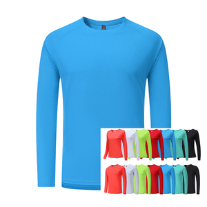 Loose Gym <b>Clothing</b> Crew Neck Elastic Cuff Casual Basketball Training Fast Dry Running Long Sleeve Men Sports T-shirt - Product Image 2