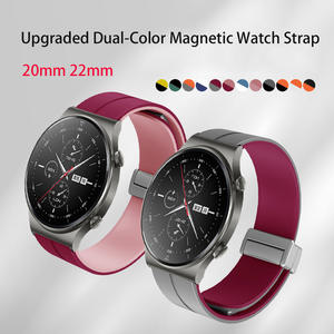 <span class=keywords><strong>Correa</strong></span> de silicona con hebilla plegable magnética de metal de doble color mejorada de 20mm y 22mm para Huawei GT Samsung <span class=keywords><strong>Garmin</strong></span> Huami Watch Access - Product Image 3