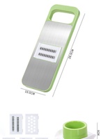 Râpe manuelle multifonctionnelle Zeus Space-Time en acier inoxydable vert, coupe-légumes, râpe à fil, outil de découpe de légumes, 5 lames, cuisine