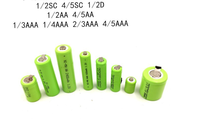 Baterai Ion Lithium Silinder Isi Ulang NIMH NI-MH 1/2 SC 1.2V 800mAh 1000mAh untuk Lampu dan Instrumen