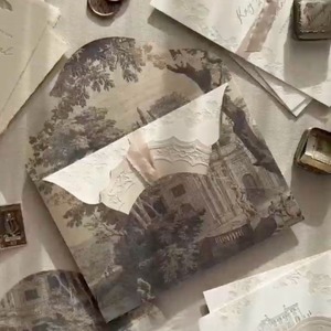 Set <span class=keywords><strong>di</strong></span> Biglietti d'Auguri Personalizzati per Matrimonio, con Goffratura, Nastro in Raso, Schizzo <span class=keywords><strong>di</strong></span> Castello, Busta e Carta Artistica con Stampa a Rotocalco - Product Image 2