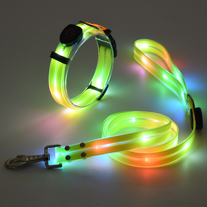 <span class=keywords><strong>2026</strong></span>년형 USB 충전식 <span class=keywords><strong>LED</strong></span> 개 목걸이, 솔리드 패턴 나일론 소재, 리본 장식으로 색상 변경 가능 - Product Image 3