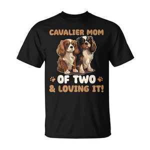 Camiseta Cavalier King Charles Spaniel Mamá de dos cachorros para amantes de los perros - Product Image 2