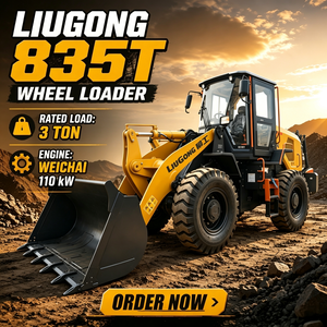 รถตักล้อยางรุ่นใหม่ Uead 835T ขนาด 3.5 ตัน เครื่องยนต์คัมมินส์ ได้รับการรับรองมาตรฐาน CE เหมาะสำหรับงานก่อสร้างและเหมืองแร่ - Product Image 1