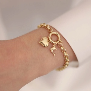 Breloques de bijoux personnalisées en acier inoxydable, vente en gros, en or 14 carats, motifs cœur, clé, cadenas, étoile, éléphant, pour bracelets et colliers - Product Image 6