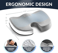 Coussin de siège en gel amélioré, antidérapant, orthopédique, en gel et mousse à mémoire de forme, pour le coccyx, soulagement des douleurs au coccyx, pour chaise de bureau et siège de voiture