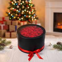 Boîte de 27 roses éternelles de luxe OEM, roses rouges préservées pour la remise des diplômes, Noël, la fête des mères, Pâques, la Saint-Valentin